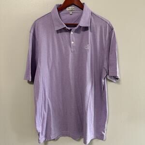 Peter Millar Crown Soft Masters Polo Short Sleeve Pink XXL 2XL Cotton Silk